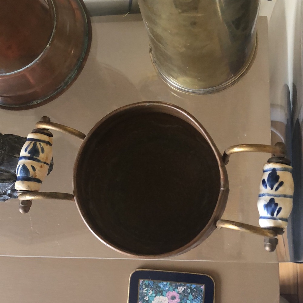 Copper with Delft handles - Picture 4 of 6